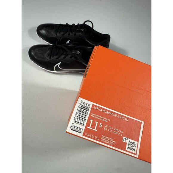 New Men’s Size 11.5 Black White Nike Huarache 4 KYSTN Baseball Cleats DJ6524 001 - Picture 10 of 10